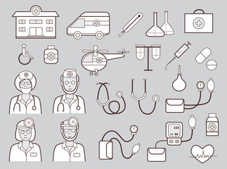 Fototapeta na wymiar medical icons set (vector illustration)