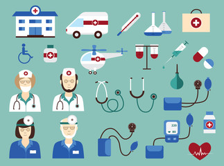 medical icons set (vector illustration)