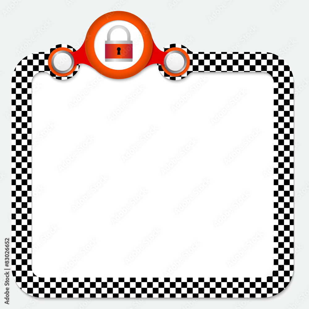 Poster abstract frame for your text and padlock