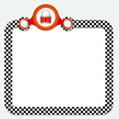 Abstract frame for your text and padlock