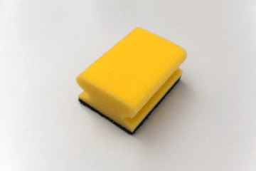 Cleaning sponge on white background