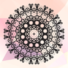 Mandala on triangles background