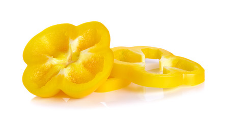 Fototapeta na wymiar Yellow paprika isolated on the white background
