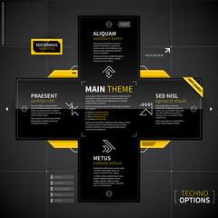 Modern techno layout with 4 options.