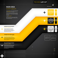 Modern techno layout with three options. EPS10.