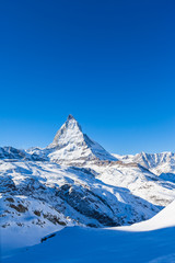Fototapeta na wymiar View of Matterhorn on a clear sunny day
