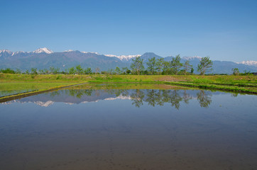 安曇野の田園風景
