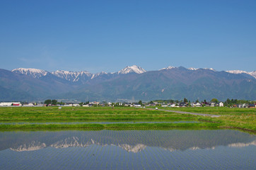 安曇野の田園風景