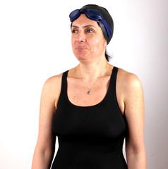 Studio shot of a woman in swimming clothes
