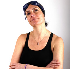 Studio shot of a woman in swimming clothes