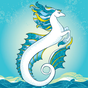 Mythological Hippocampus. The series of mythological creatures