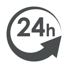 Icono aislado 24h gris