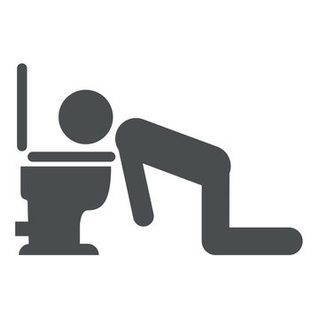 Icono aislado hombre vomitando gris