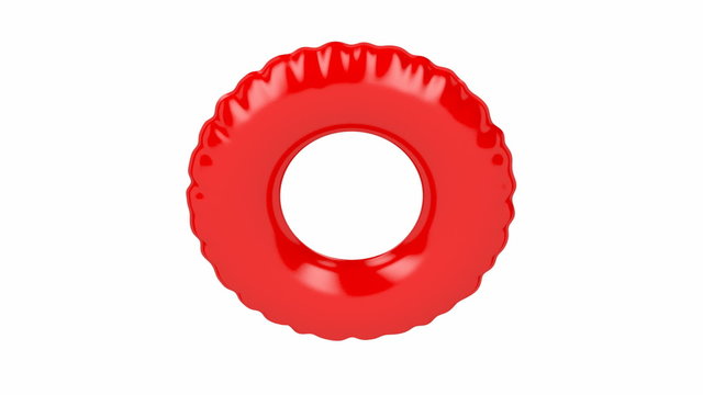 Swim ring spin on white background