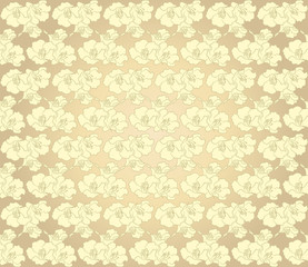 Gold flower seamless pattern