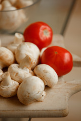 mushrooms champignon tomato white mushroom