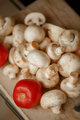 mushrooms champignon tomato white mushroom