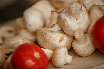 mushrooms champignon tomato white mushroom
