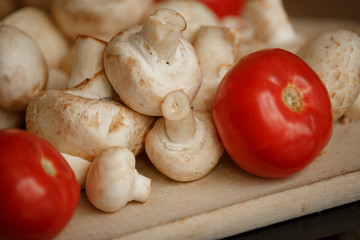 mushrooms champignon tomato white mushroom