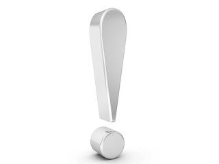 silver exclamation mark symbol