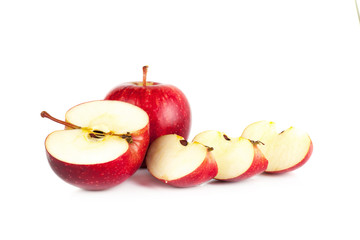 Red apple on white background