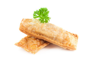 Corn pie isolated on white background