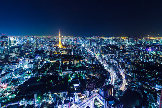 Tokyo in Japan at night
