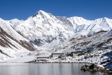 Wall murals Cho Oyu view of Cho Oyu and the village of Gokyo