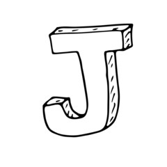  English alphabet - hand drawn letter J