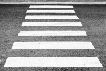 Pedestrian crossing road marking perspective view