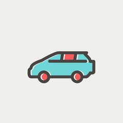 Minivan thin line icon