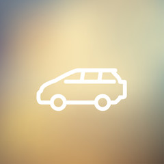 Minivan thin line icon