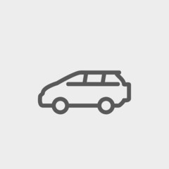 Minivan thin line icon
