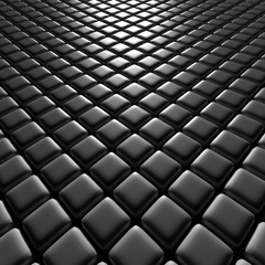3d illustration of black cubes
