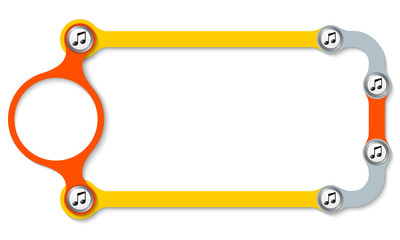 Colored frame with screws and music symbol