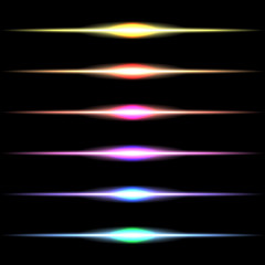 Set of Vector glowing special light effect star 