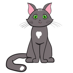 cat  - hand drawn vector llustration isolated 1