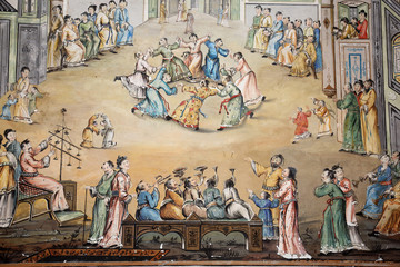 Antique fresco - Chinese room of the Royal Palace of Portici