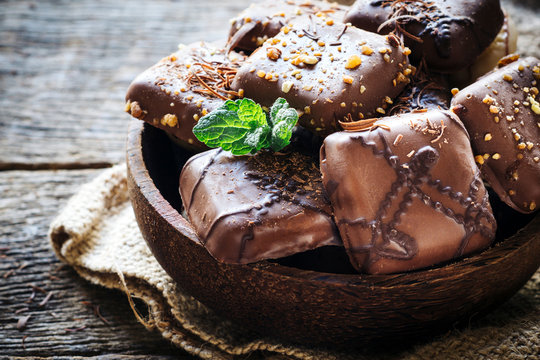 Close Up To Chocolate Biscuits