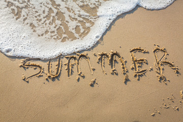 Summer word on sea beach