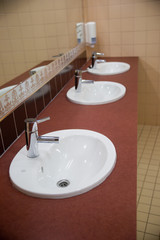 Three of wash basin in the rest room