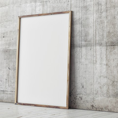 poster mock up, concrete wall background, 3d illustration