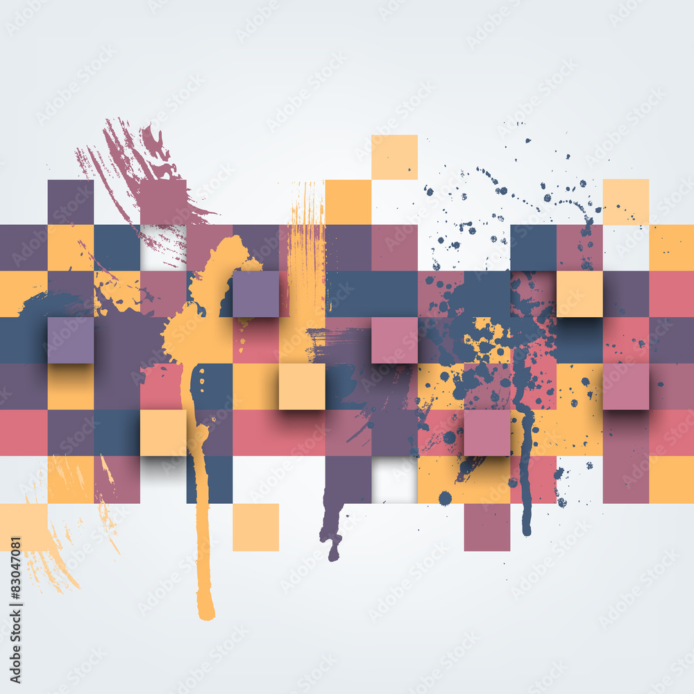 Poster abstract texture with colorful squares.