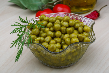 Green canned peas