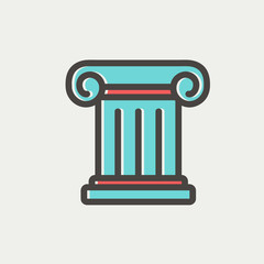 Ancient wall thin line icon