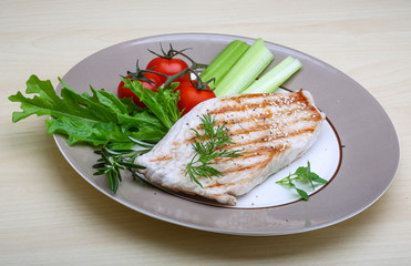 Grilled turkey steak