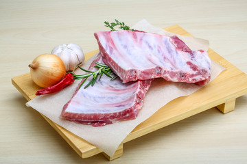 Raw pork ribs