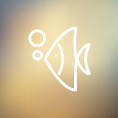 Tropical fish thin line icon