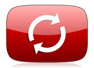 reload red glossy web icon