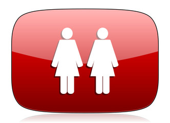 couple red glossy web icon